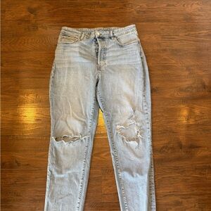 Classic Light Blue Distressed Women Jeans